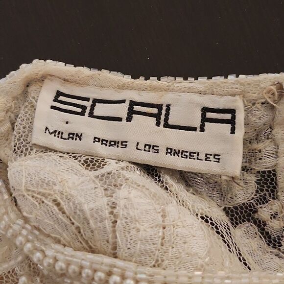 Two piece vintage wedding mother of the bride,  formal, fancy gown, dress white - Picture 9 of 13